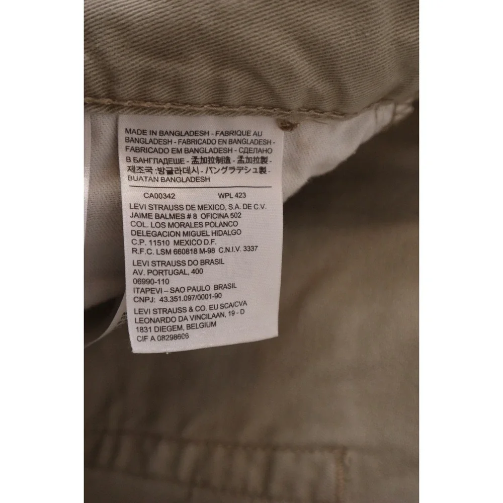 Levis 514 Straight Fit Pants Mens 34x32 Tan Khaki Cotton Twill 00514-0407